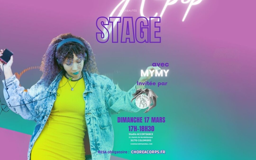 Affiche du stage de danse K-POP du 17 mars 2023 au Studio Accor'Dance à Colomiers.